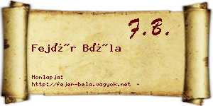Fejér Béla névjegykártya