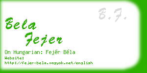 bela fejer business card