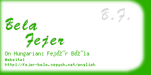 bela fejer business card